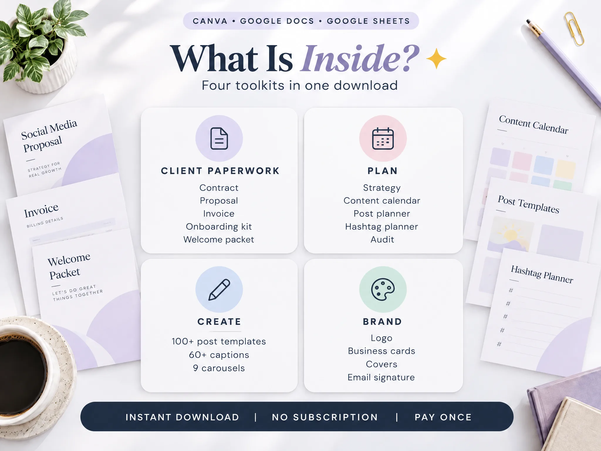 Everything in the Social Media Manager Kit