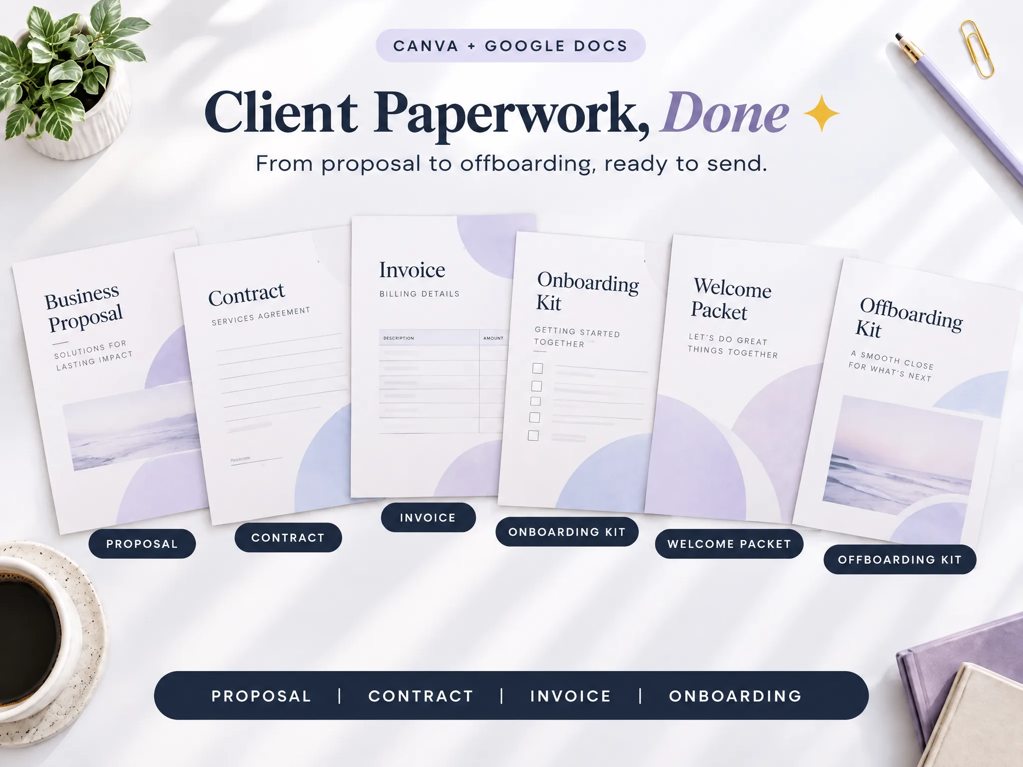 Client paperwork in the Social Media Manager Kit